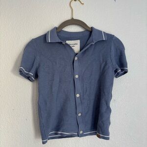 Abercrombie Kids Boys Button-Up Shirt Blue Short Sleeve Size 7/8